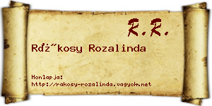 Rákosy Rozalinda névjegykártya